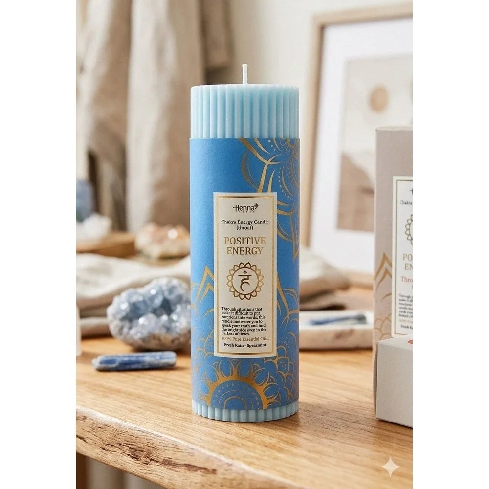Throat- Postive Energy Chakra Candle ( Fresh Rain & Spearmint)